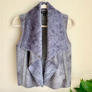 Ella Moss Fuzzy/Crochet Vest